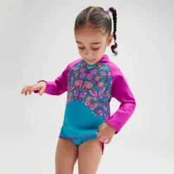Infant Girls' Digital Long Sleeve Rash Top Blue/Purple