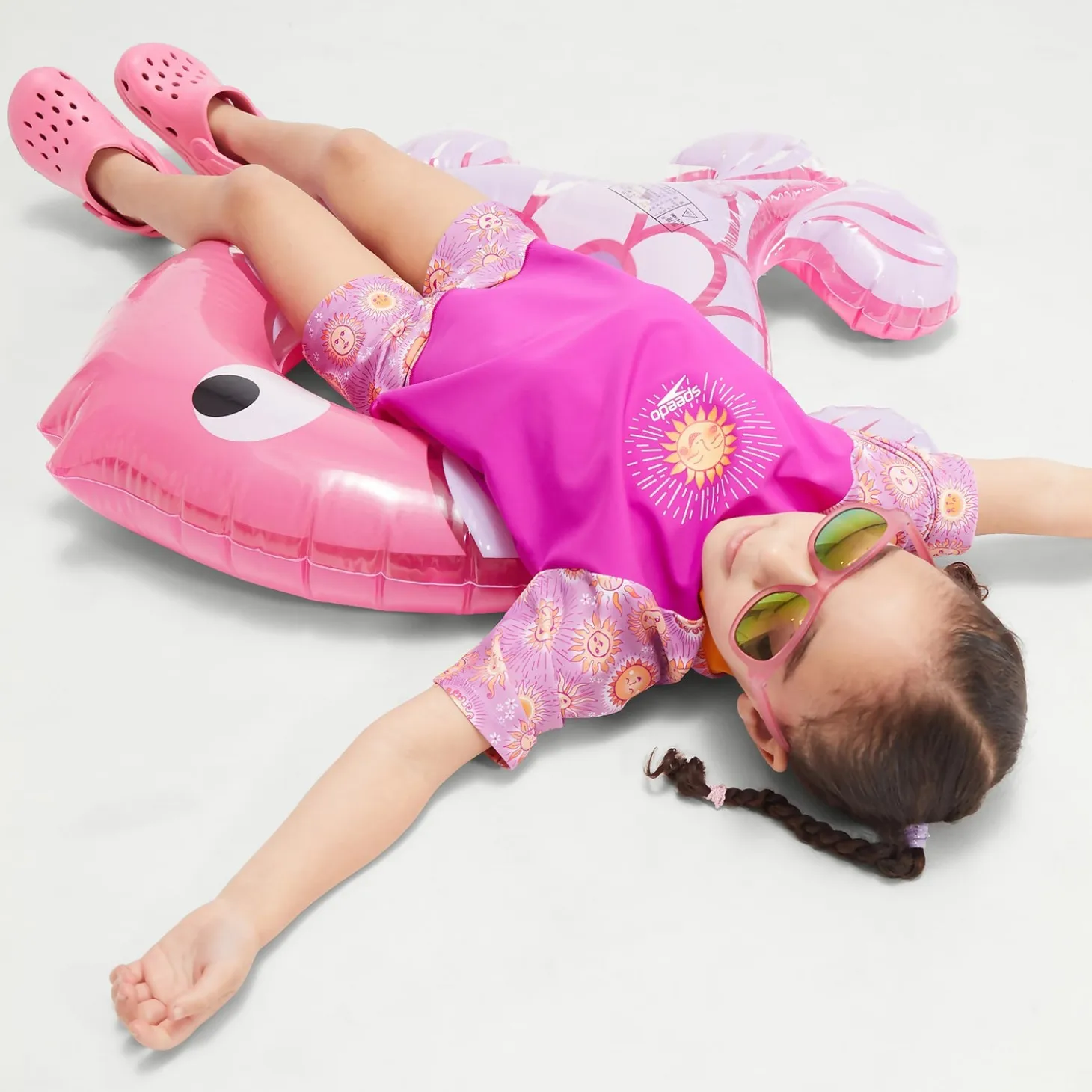 Infant Girls' Digital Short Sleeve Rash Top Set Purple/Yellow