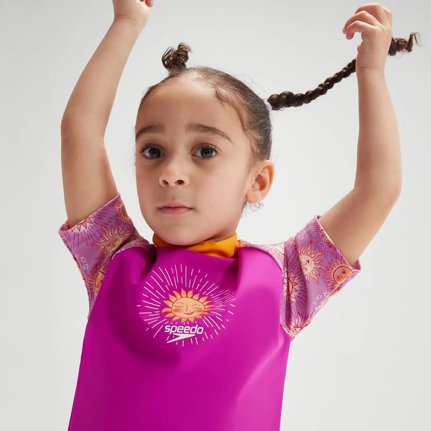 Infant Girls' Digital Short Sleeve Rash Top Set Purple/Yellow