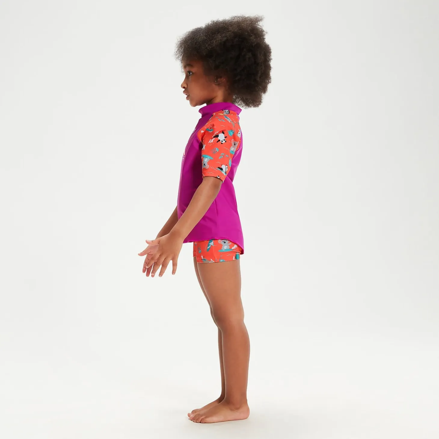 Infant Girls' Short Sleeve Rash Top Set Purple