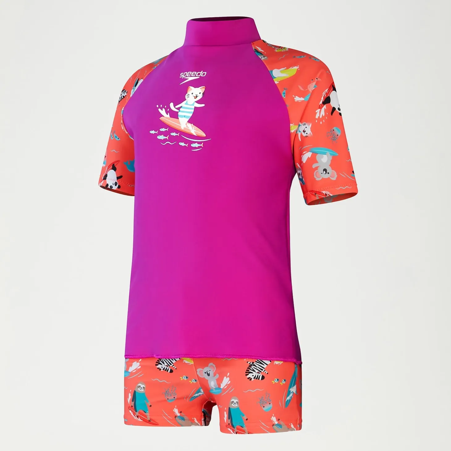 Infant Girls' Short Sleeve Rash Top Set Purple