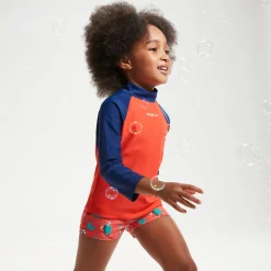 Infant Unisex Learn To Swim Essential Rash Top Blue/Coral