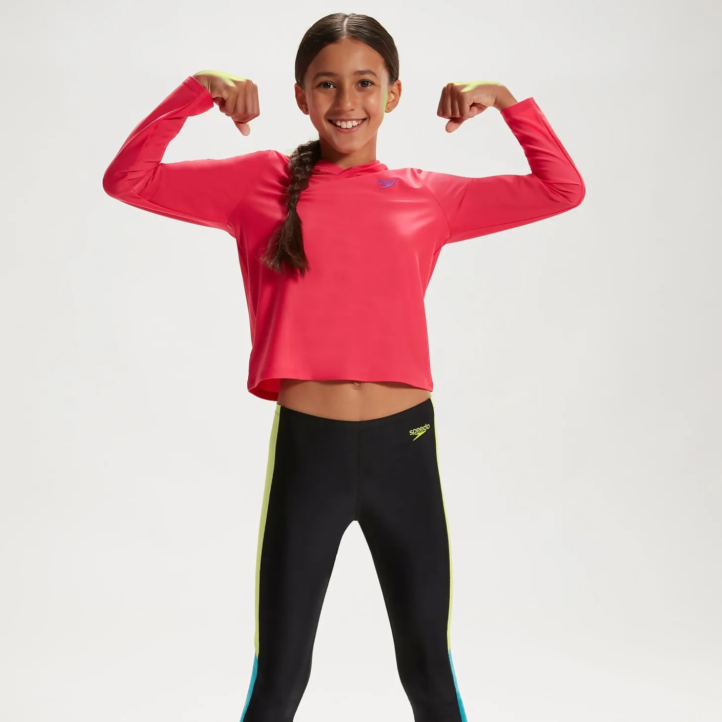 Junior Unisex Hooded Long Sleeve Rash Top Pink/Lilac