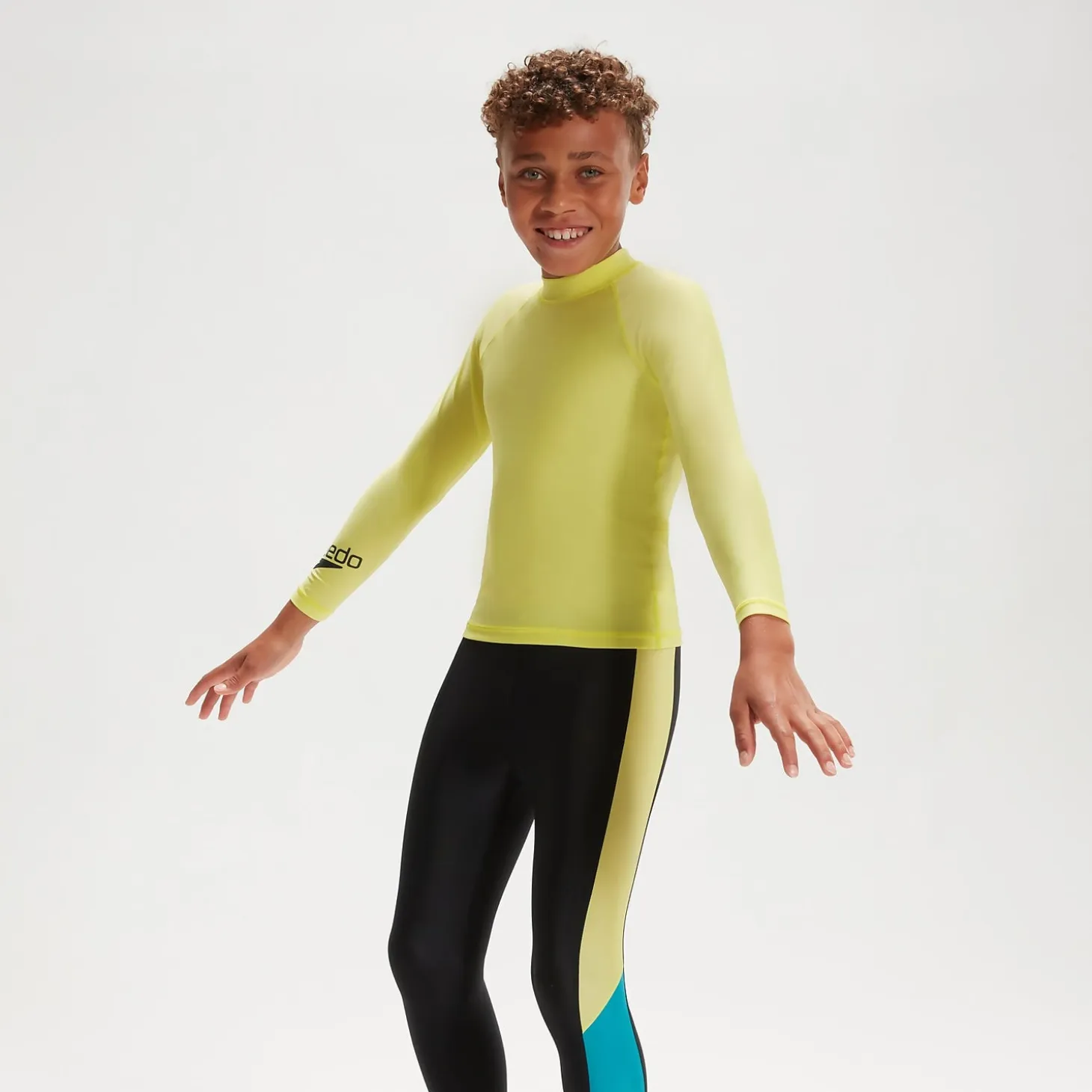 Junior Unisex Long Sleeve Rash Top Yellow/Black