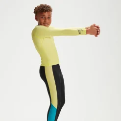 Junior Unisex Long Sleeve Rash Top Yellow/Black