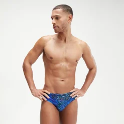 Men's Allover Digital 7cm Brief Black/Blue