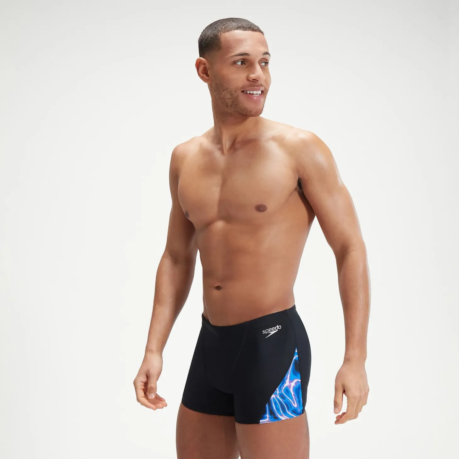 Men's Allover V-Cut Aquashorts Black/Blue