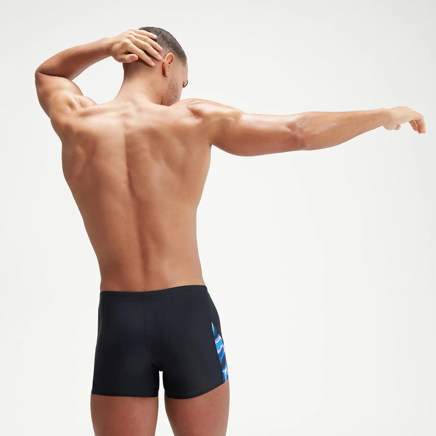 Men's Allover V-Cut Aquashorts Black/Blue