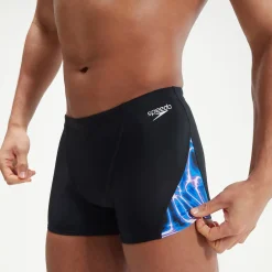 Men's Allover V-Cut Aquashorts Black/Blue