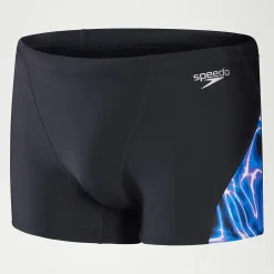 Men's Allover V-Cut Aquashorts Black/Blue