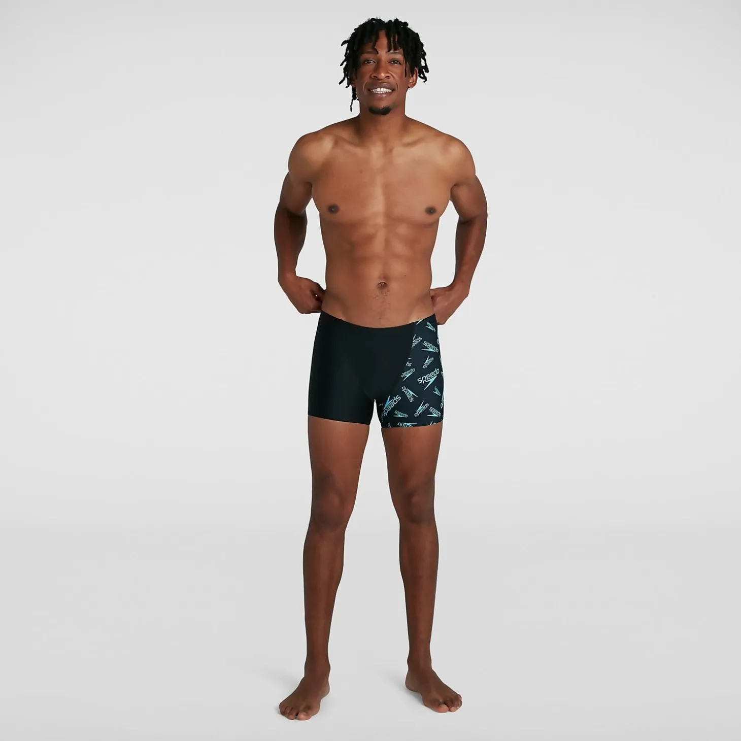 Men's Allover V-Cut Aquashort Black