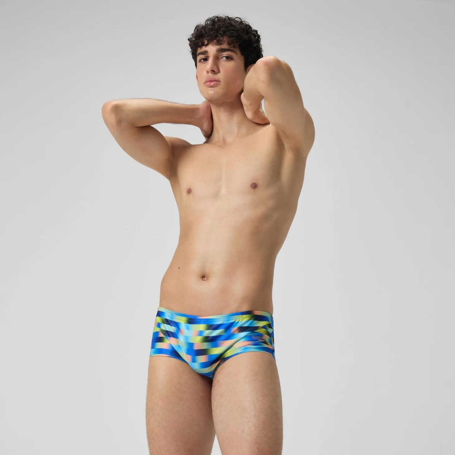 Men's Club Training Allover Digi 14cm Brief Blue/Yellow
