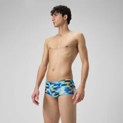 Men's Club Training Allover Digi 14cm Brief Blue/Yellow