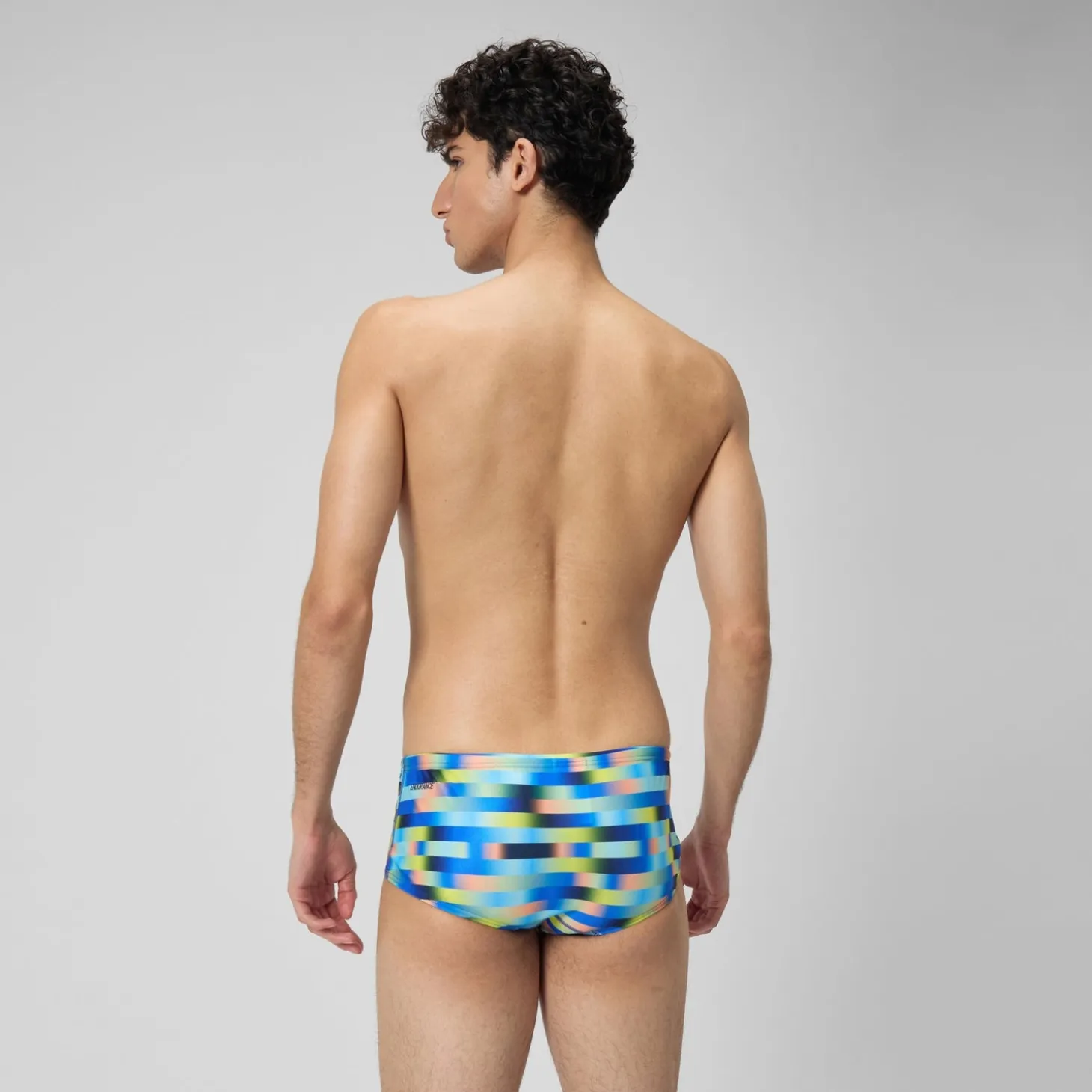 Men's Club Training Allover Digi 14cm Brief Blue/Yellow