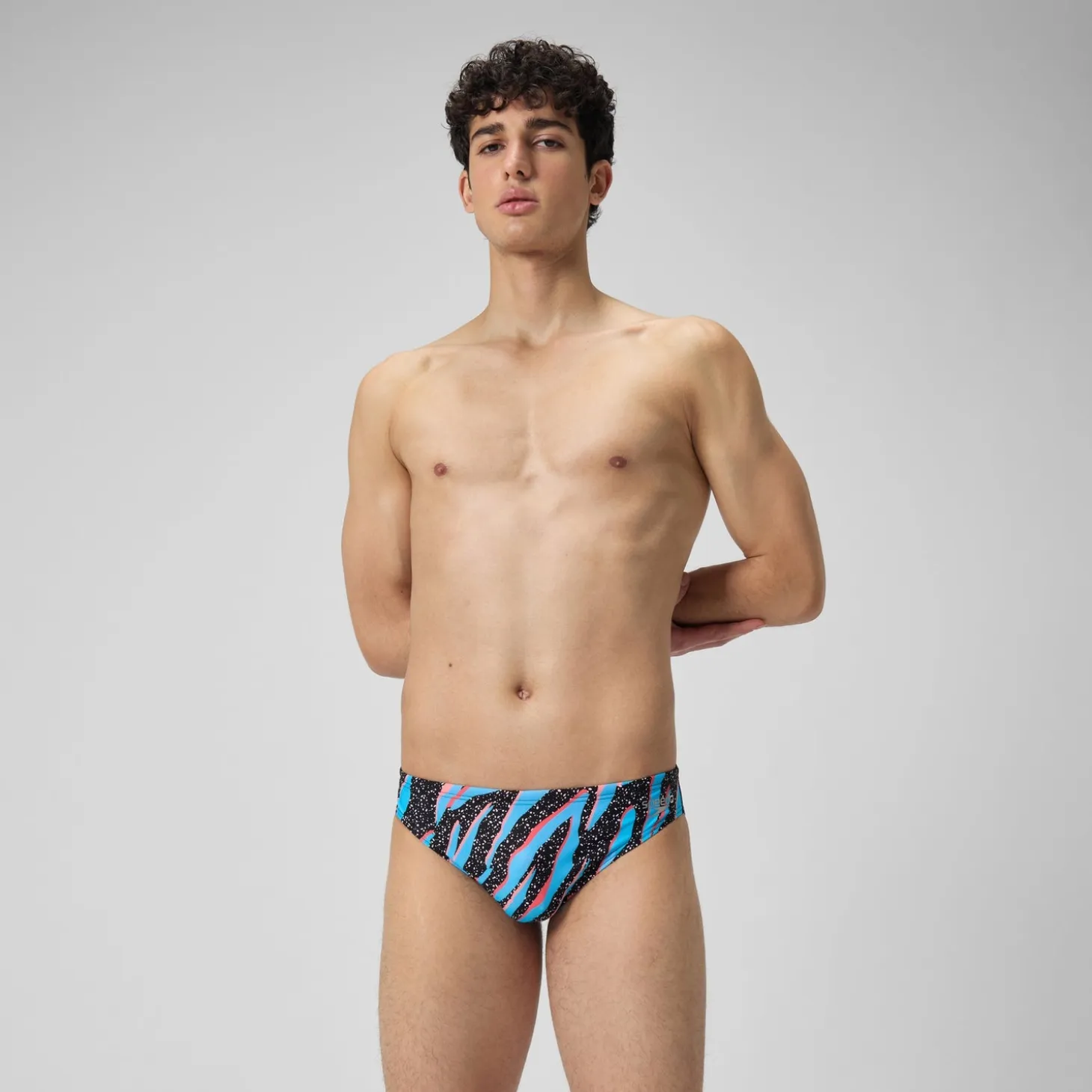 Men's Club Training 8cm Allover Digital Brief Black/Blue