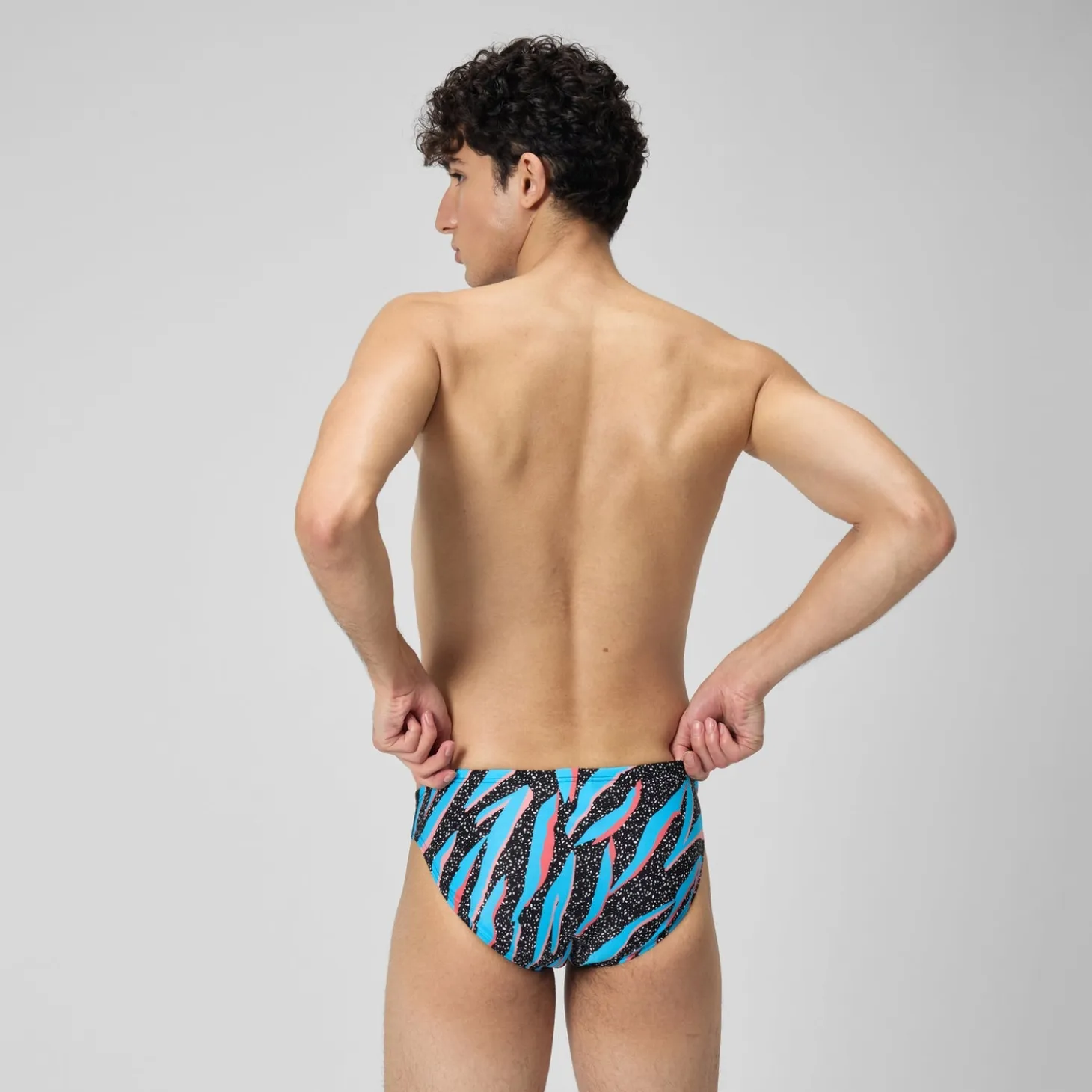 Men's Club Training 8cm Allover Digital Brief Black/Blue