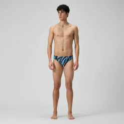 Men's Club Training 8cm Allover Digital Brief Black/Blue