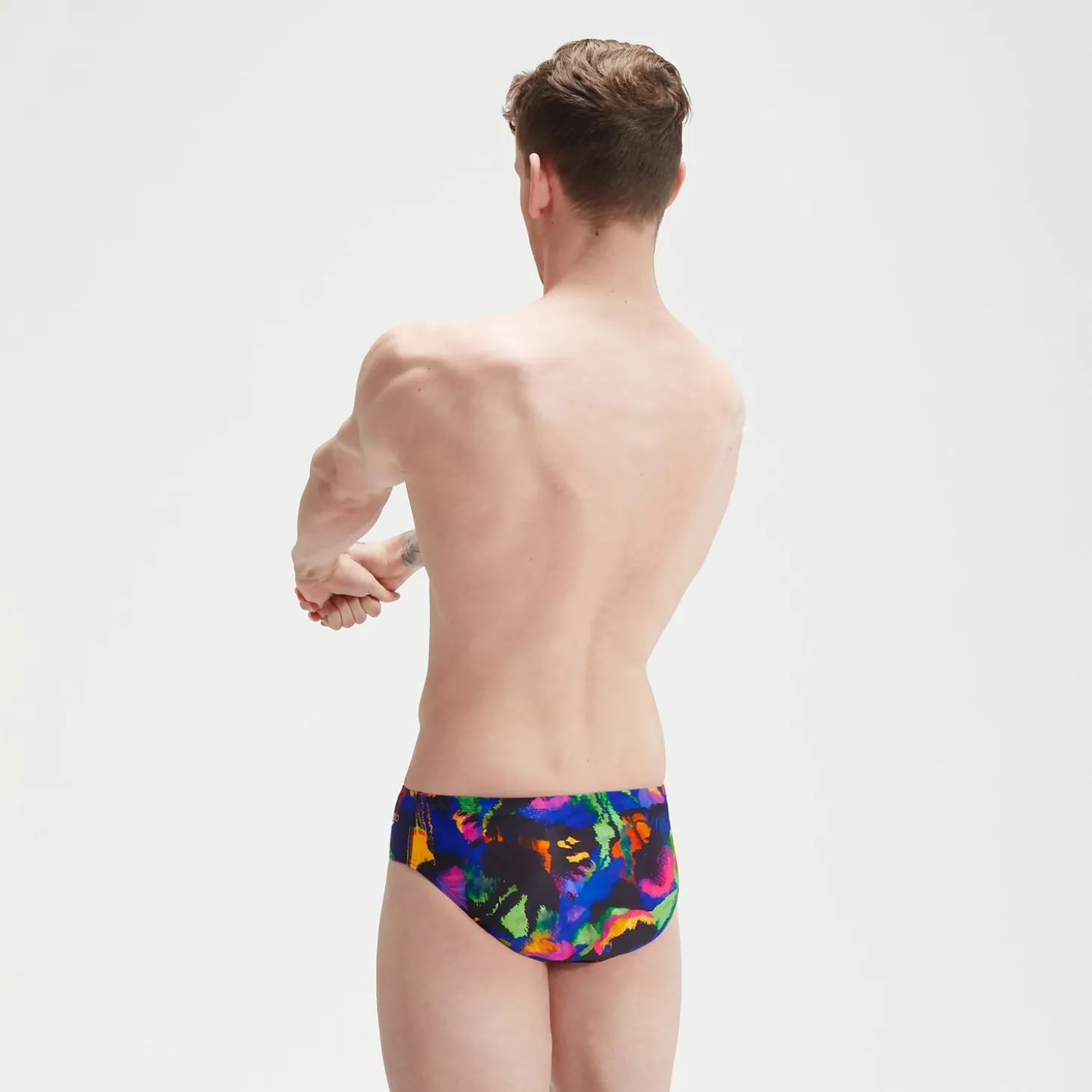 Men's Club Training 8cm Allover Digital Brief Black/Mango
