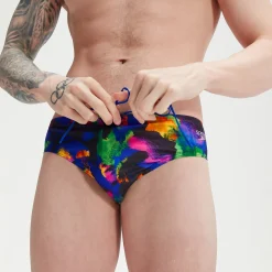 Men's Club Training 8cm Allover Digital Brief Black/Mango