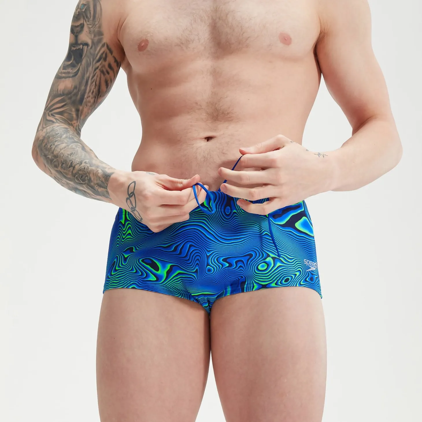 Men's Club Training 17cm Allover Digital Brief Navy/Blue