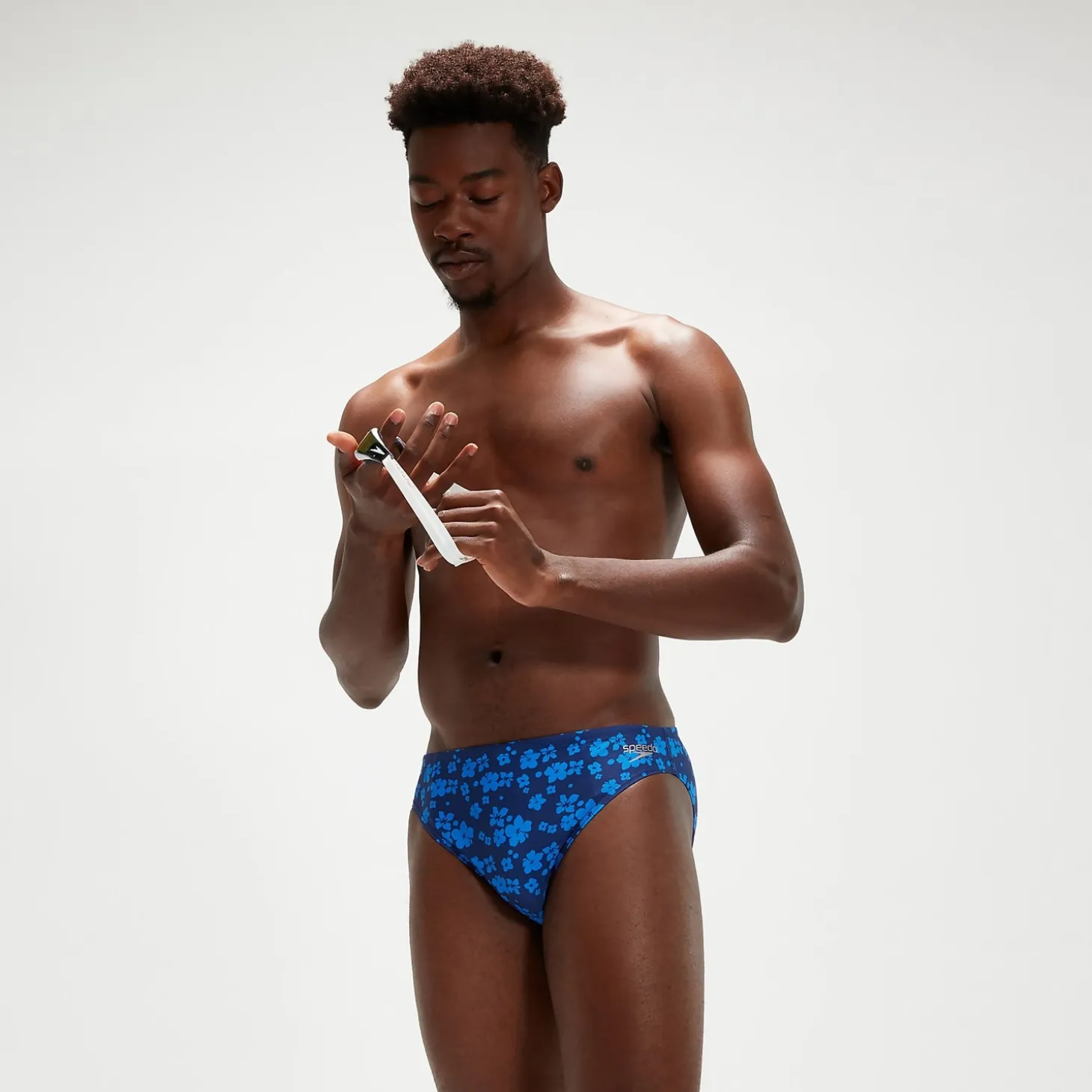 Men's 5cm Club Training Bondi Blossom Brief Blue