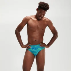 Men's 8cm Club Training Wavespace Brief Blue/Green