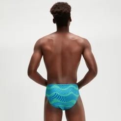 Men's 8cm Club Training Wavespace Brief Blue/Green