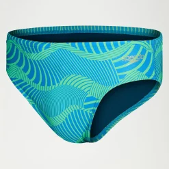 Men's 8cm Club Training Wavespace Brief Blue/Green