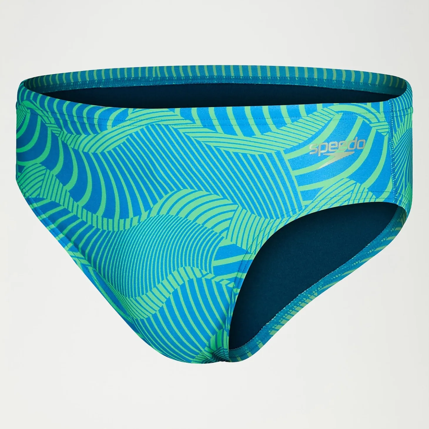 Men's 8cm Club Training Wavespace Brief Blue/Green