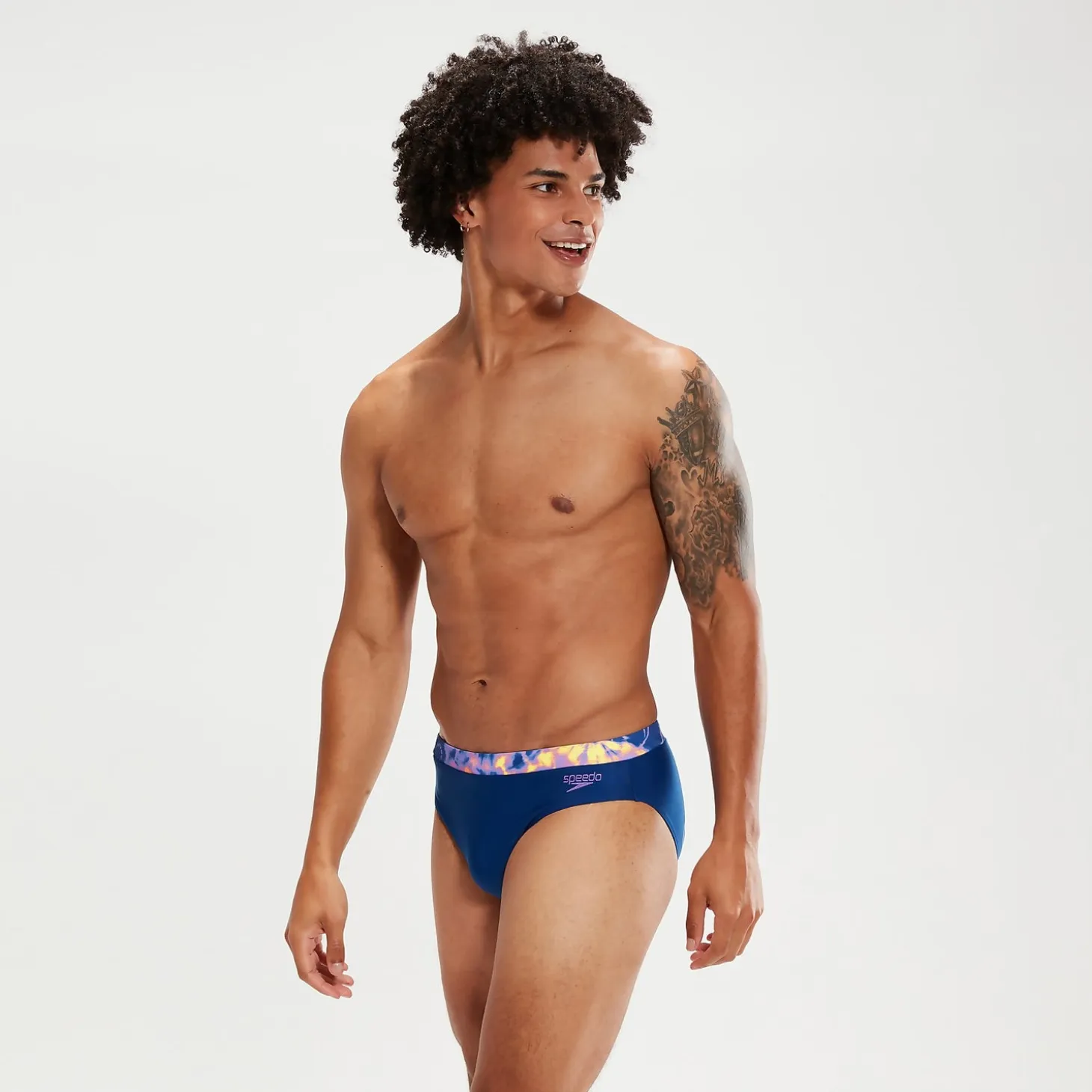 Men's 7cm Logo Brief Blue/Lilac