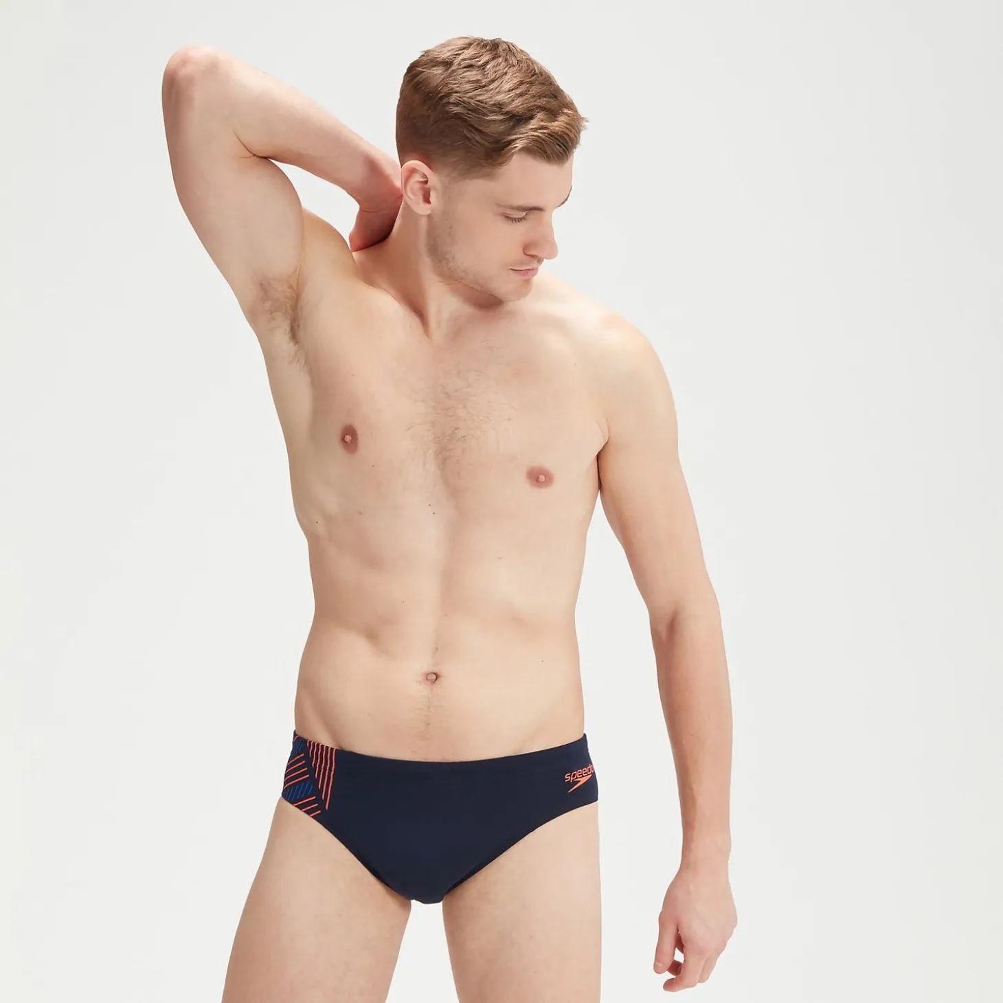 Men's 7cm Tech Panel Brief Blue/Orange