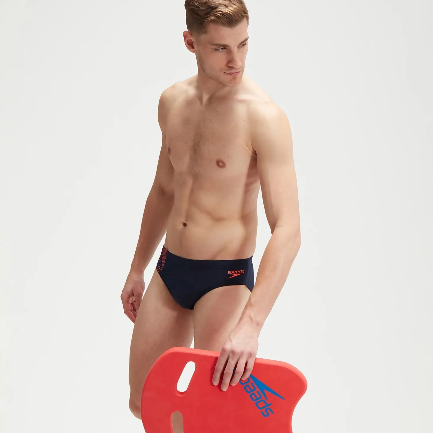 Men's 7cm Tech Panel Brief Blue/Orange