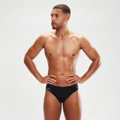 Men's 7cm Tech Panel Brief Black/Blue