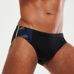 Men's 7cm Tech Panel Brief Black/Blue