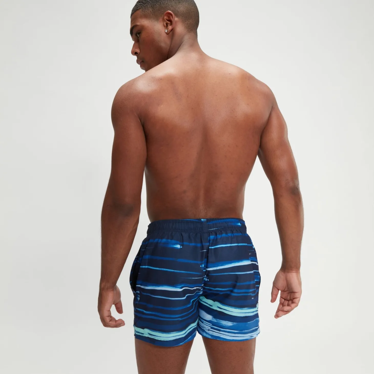 Men's Digital Printed Leisure 14" Swim Shorts Blue