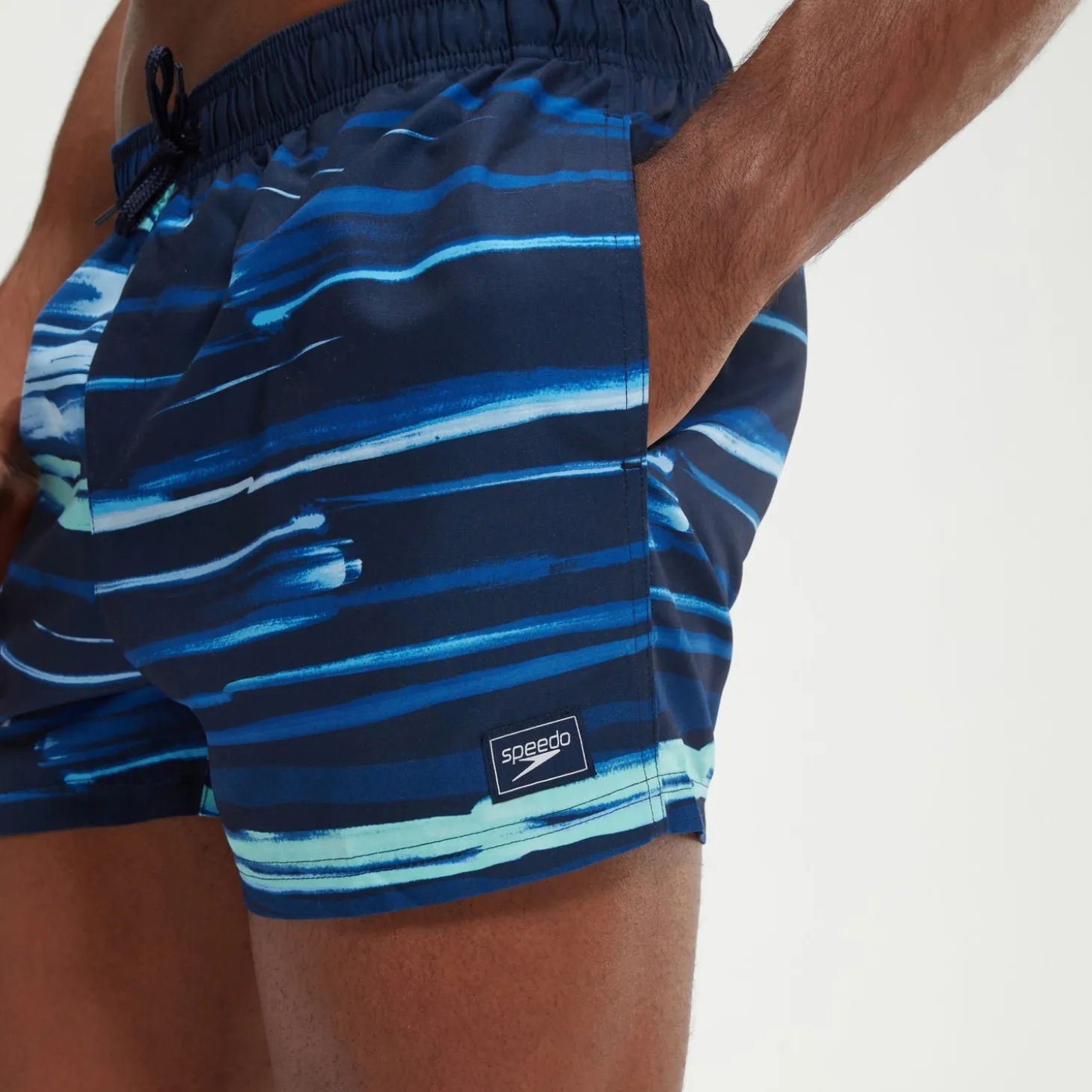 Men's Digital Printed Leisure 14" Swim Shorts Blue