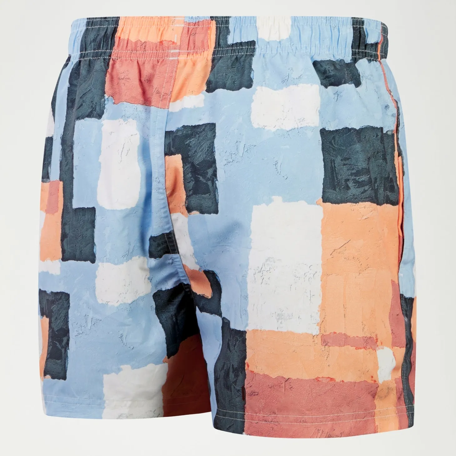 Men's Digital Printed Leisure 14" Swim Shorts Orange/Blue