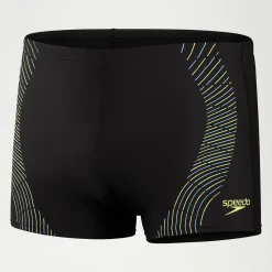 Men's Duo Logo Print Aquashorts Black/Yellow