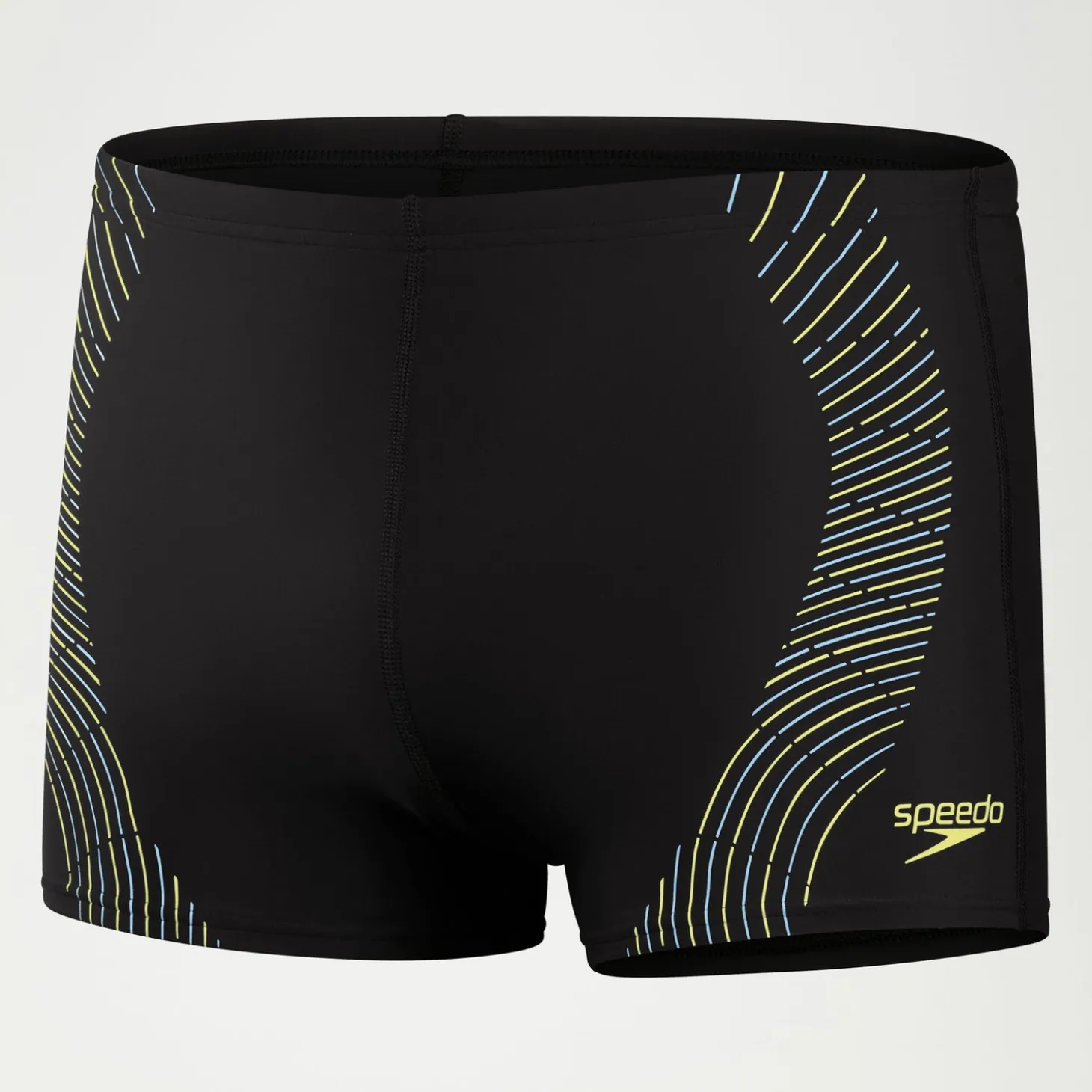 Men's Duo Logo Print Aquashorts Black/Yellow