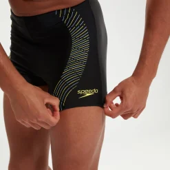 Men's Duo Logo Print Aquashorts Black/Yellow