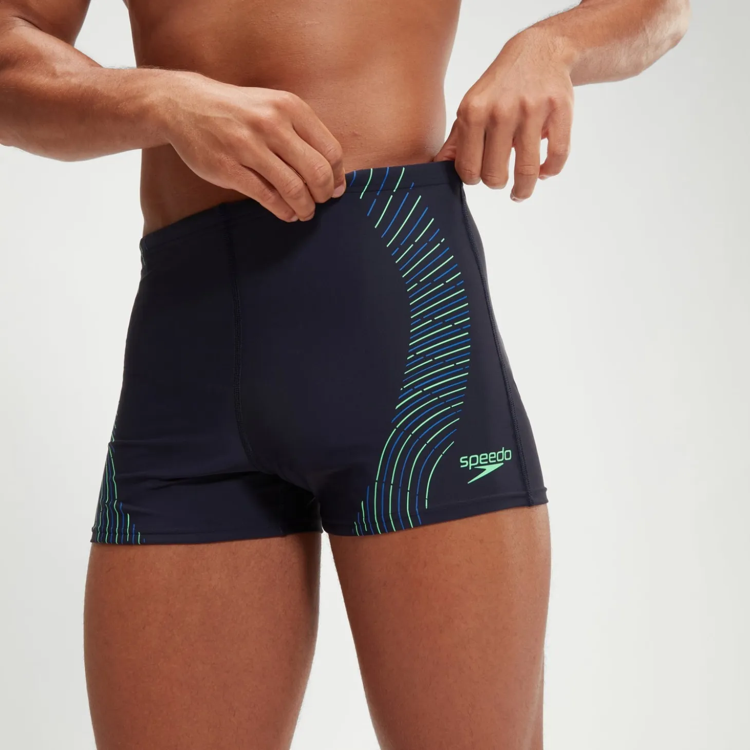 Men's Duo Logo Print Aquashorts Navy/Green