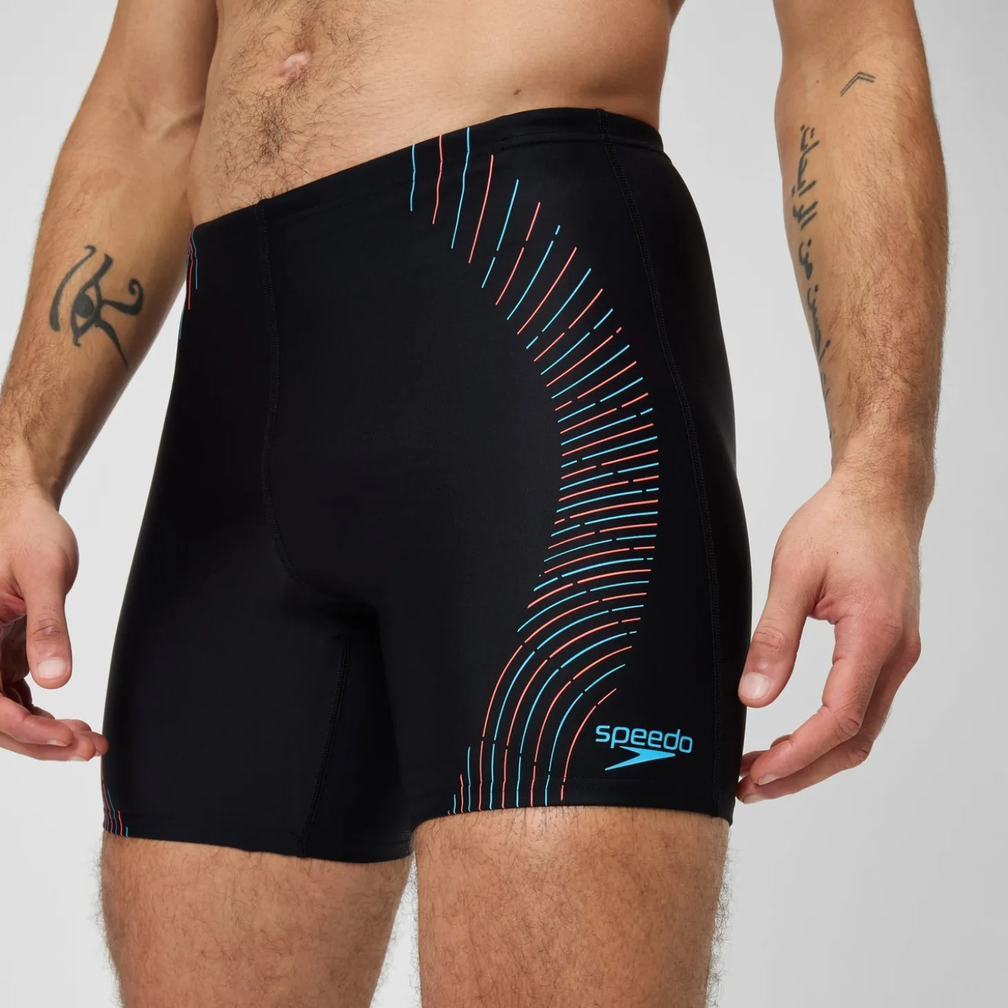 Men's Duo Logo Print Jammer Black/Blue