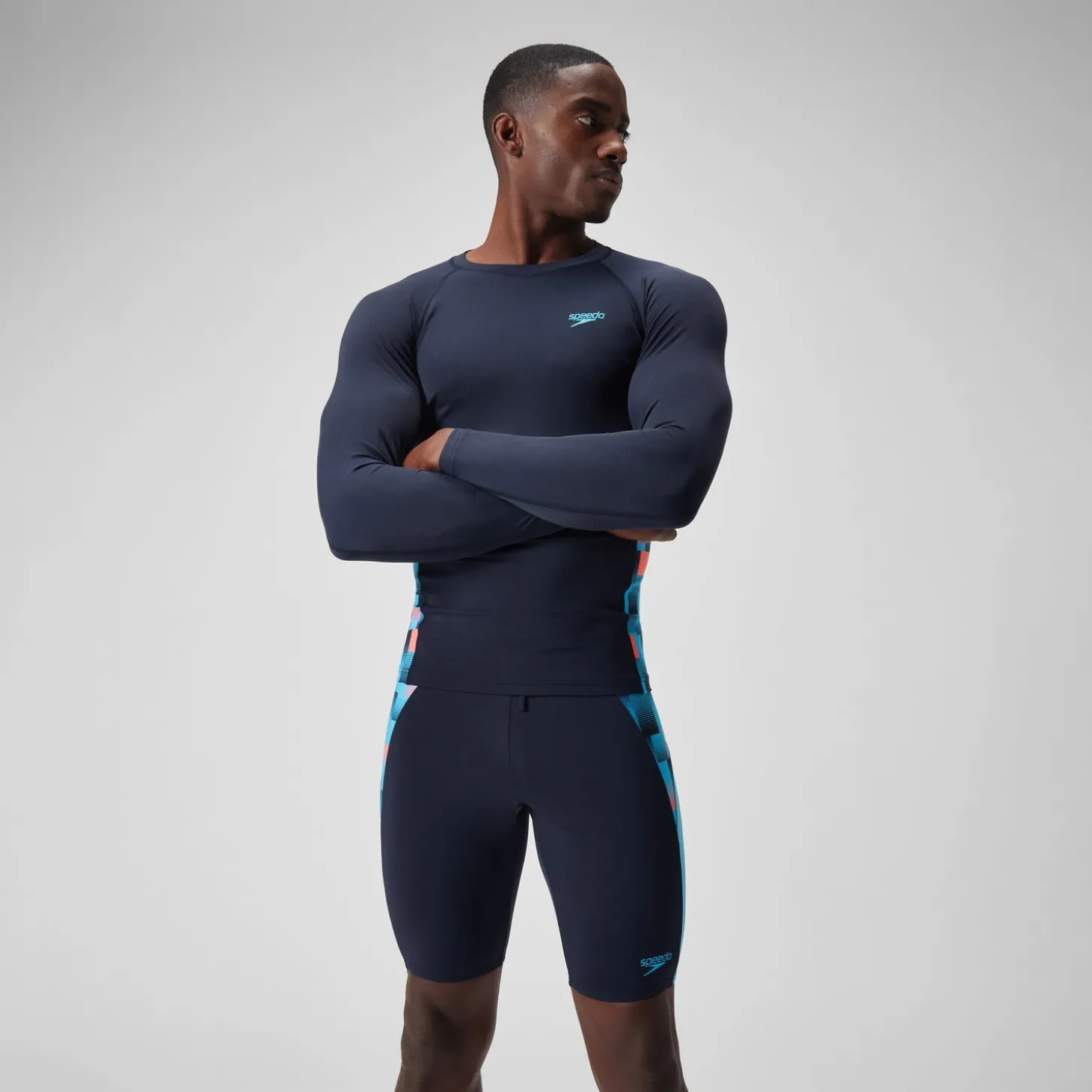 Men's Endurance+ Splice Rash Top Navy/Blue