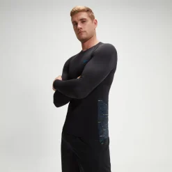Men's Endurance+ SpliceRash Top Black/Teal