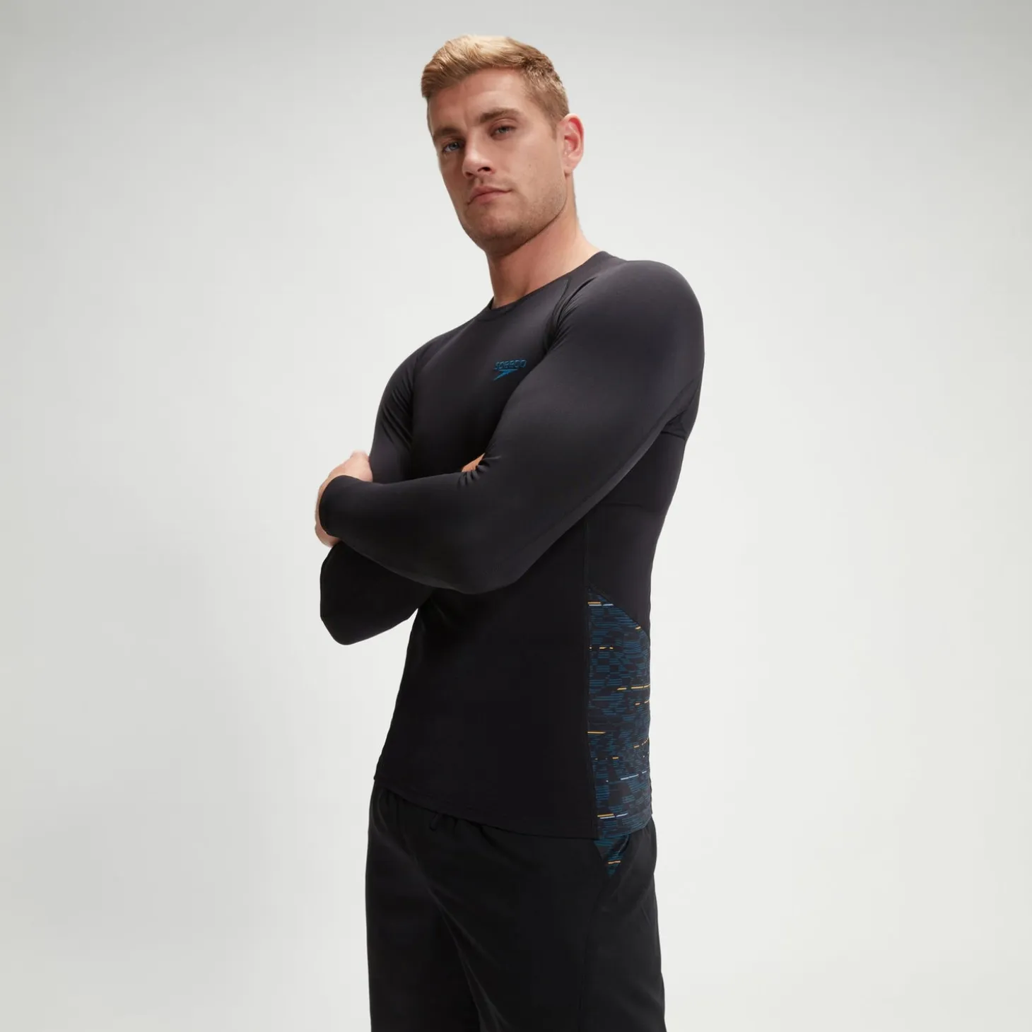Men's Endurance+ SpliceRash Top Black/Teal