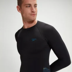 Men's Endurance+ SpliceRash Top Black/Teal