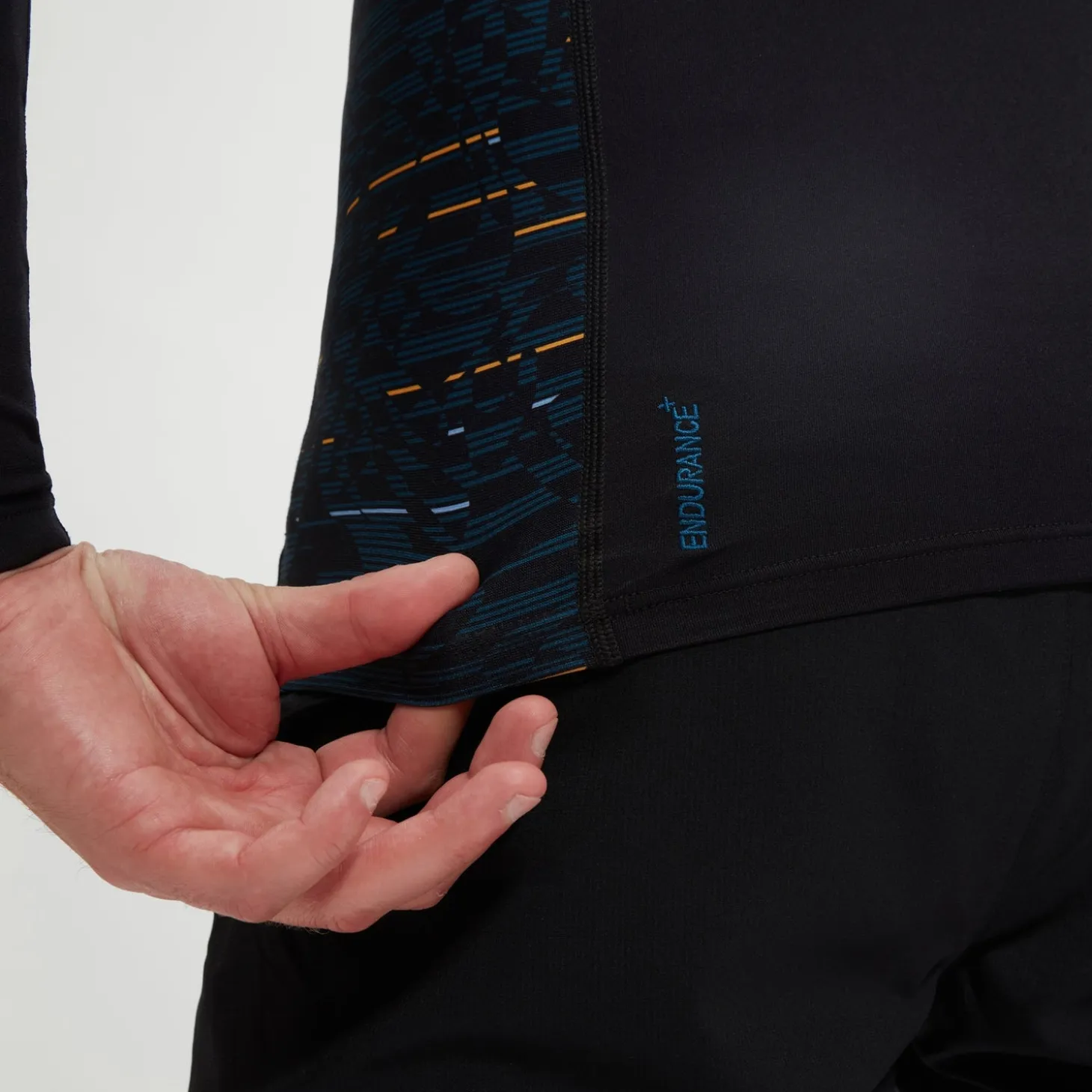 Men's Endurance+ SpliceRash Top Black/Teal