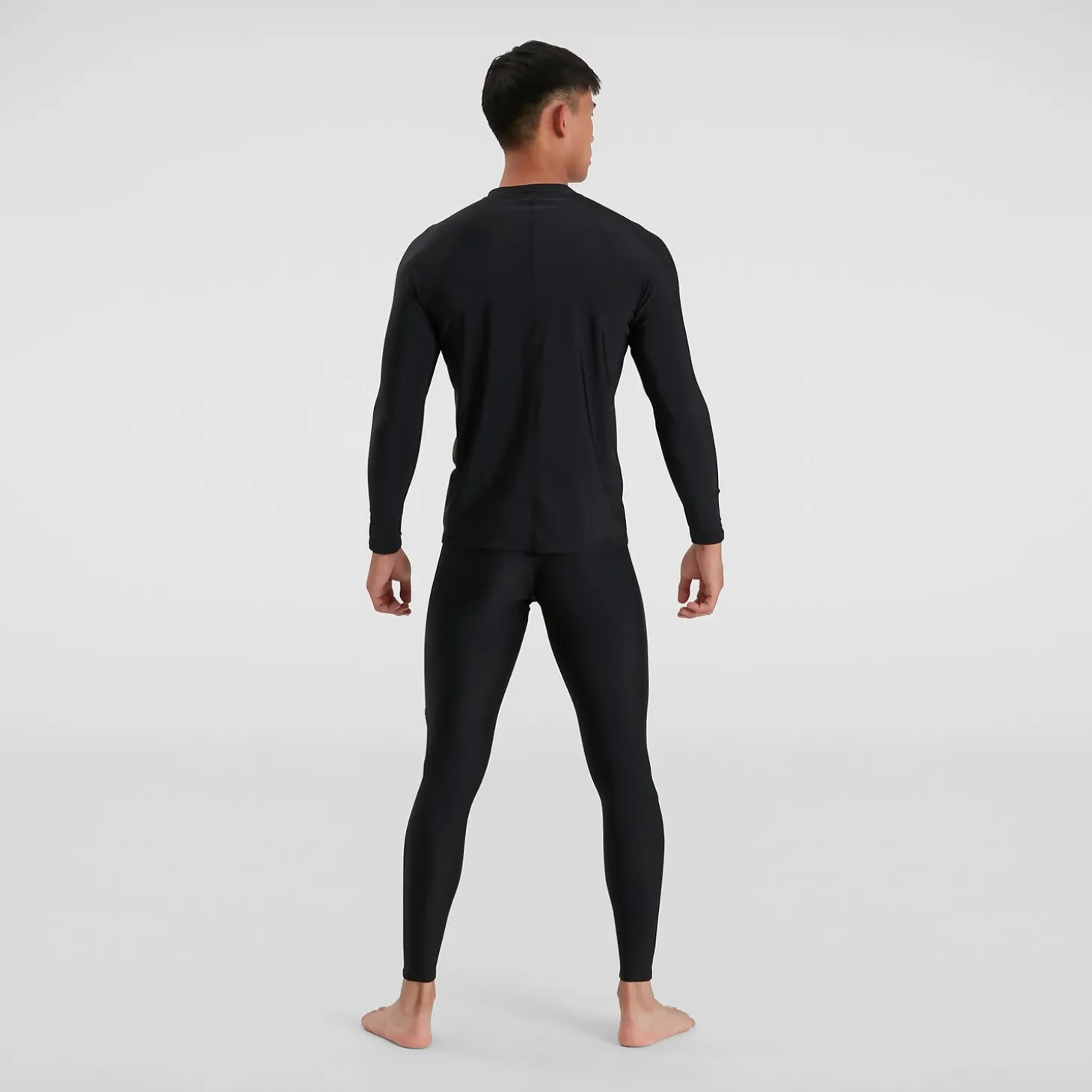 Men's Essential Long Sleeve Zip Top Black