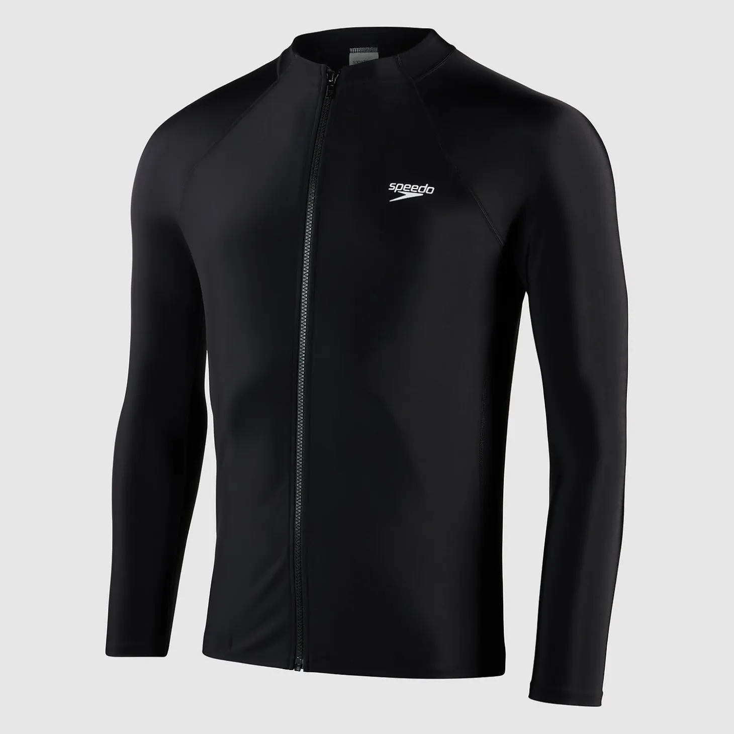 Men's Essential Long Sleeve Zip Top Black