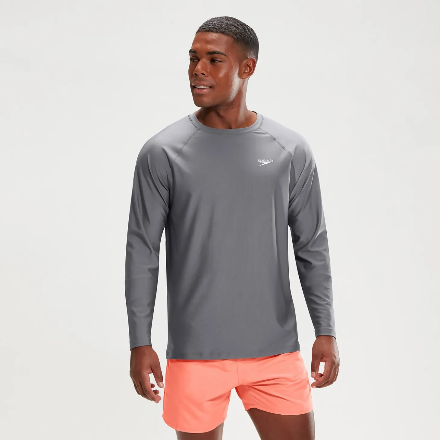 Men's Essential Long Sleeve Swim Top Grey